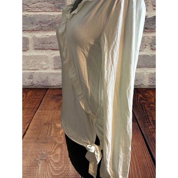 J. Crew Mercantile | Ivory Ruffle-Trim Wrap Top - Size Small - Picture 3 of 5